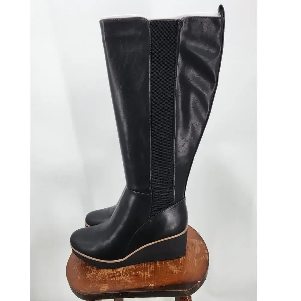 New NWOB SOUL Naturalizer Adrian Wedge‎ Boot Size 10 Black